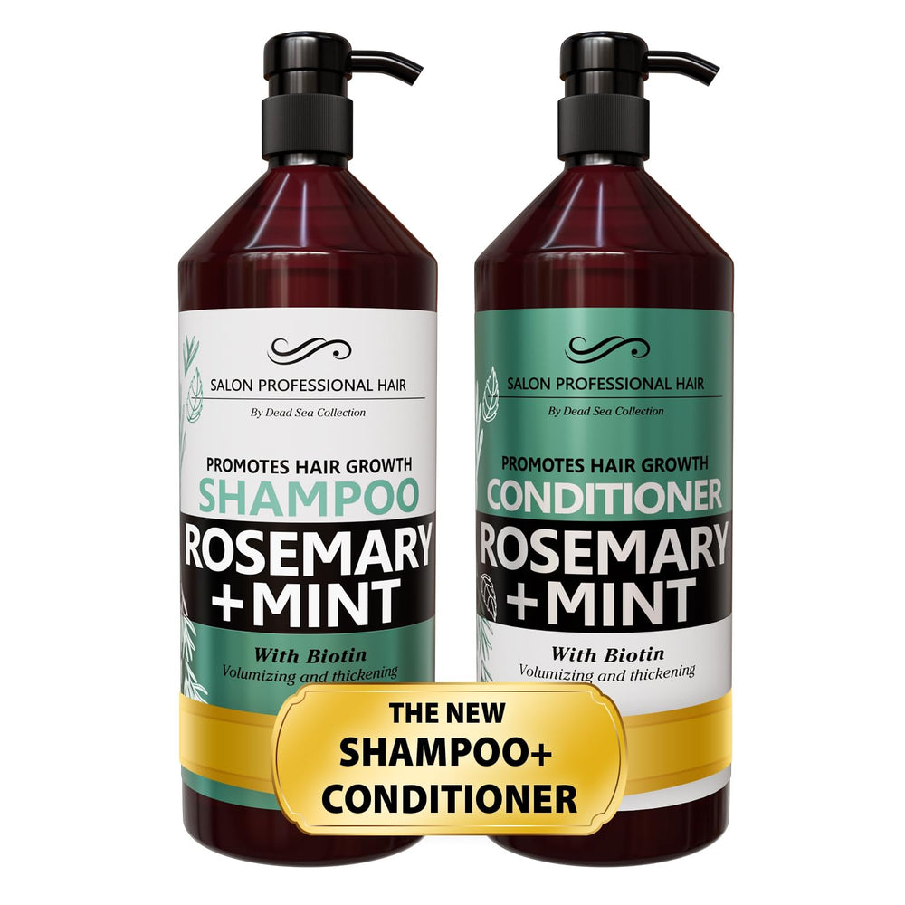 Dead Sea Collection rosemary mint shampoo bottle for stronger, shinier hair.