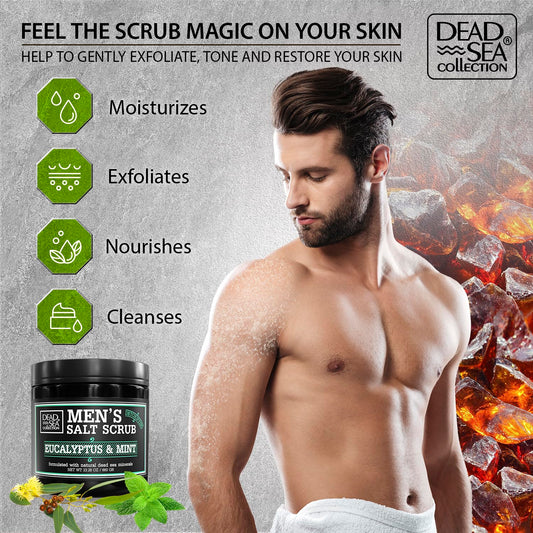 Closeup of textured scrub shows exfoliation action and refreshing aroma.
