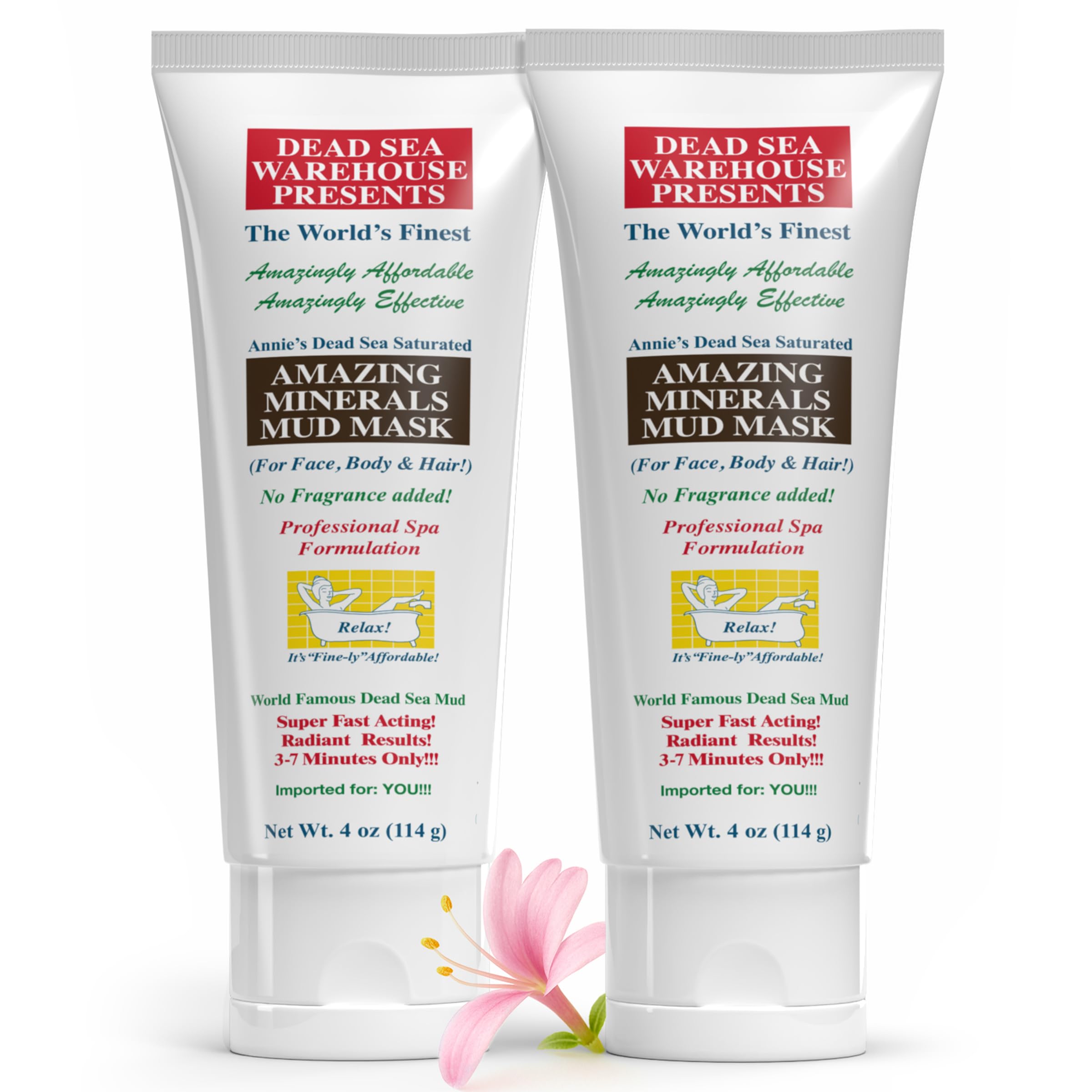 Dead Sea Warehouse mud mask two-bottle set for radiant skin and spa-like hydration.