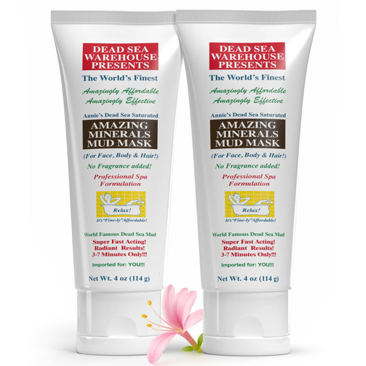 Dead Sea Warehouse mud mask two-bottle set for radiant skin and spa-like hydration.