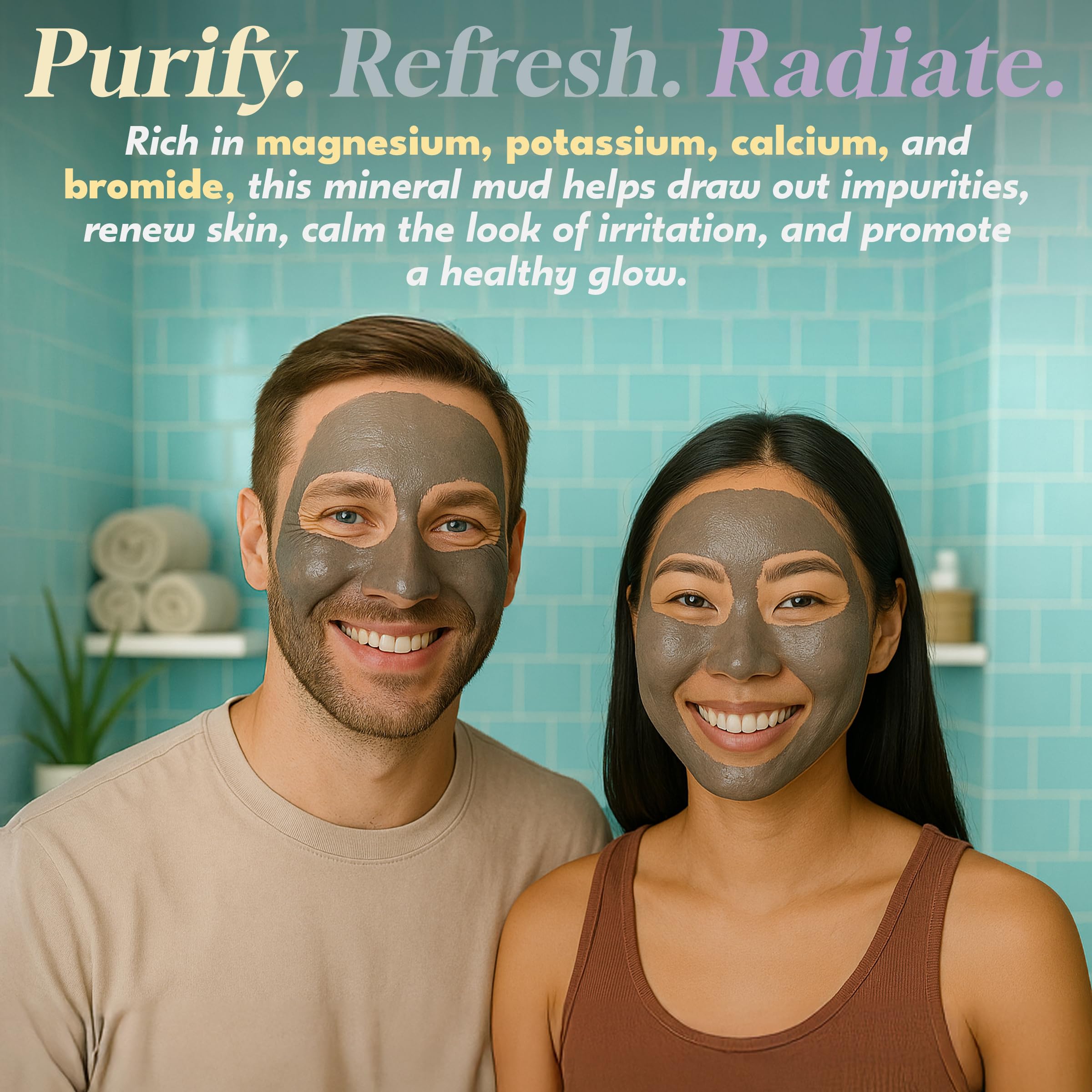 Dead Sea Warehouse quick-use image showing full body scalp application options.