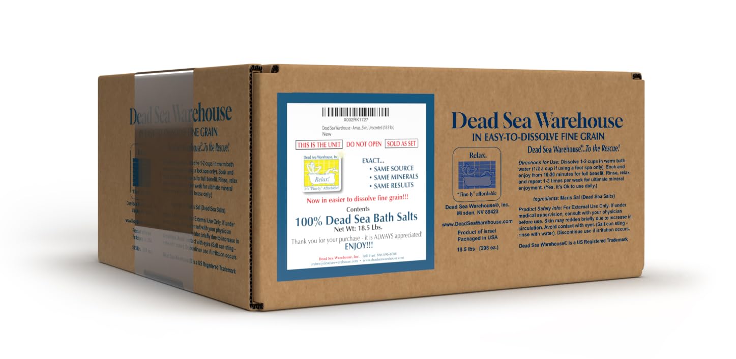 Dead Sea Warehouse dead sea salts ready for a soothing, mineral-rich soak