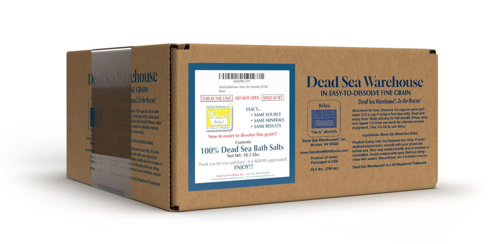 Dead Sea Warehouse dead sea salts ready for a soothing, mineral-rich soak