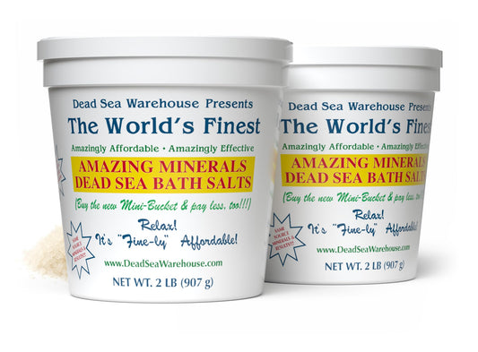 Dead Sea Warehouse unscented salts for soaking promote relaxation and muscle comfort.