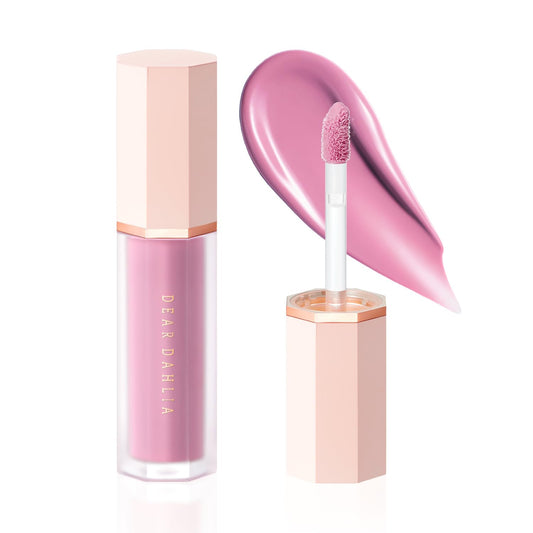 DEAR DAHLIA Petal Drop Blush Hazy bottle shows lightweight vegan formula for dewy glow