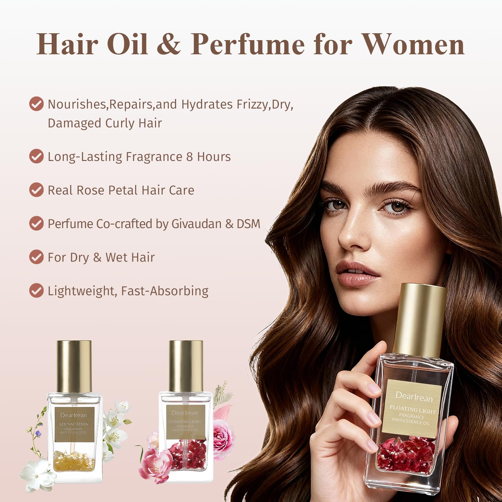 Dear Irean petals preserved in bottle for spa-like elegance.