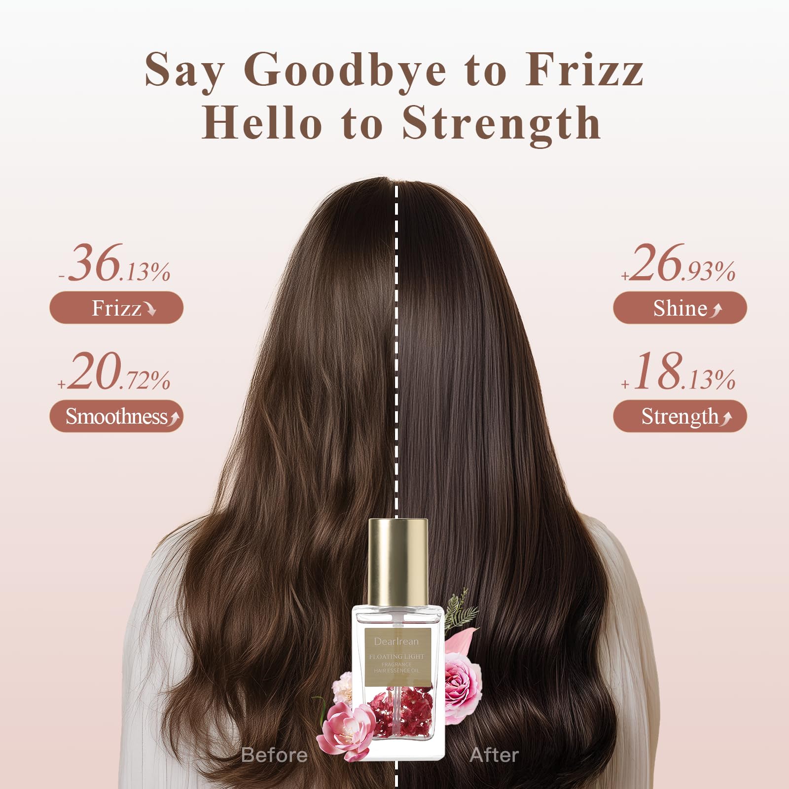 Dear Irean rose petal inside bottle highlights luxurious infusion for subtle aroma.