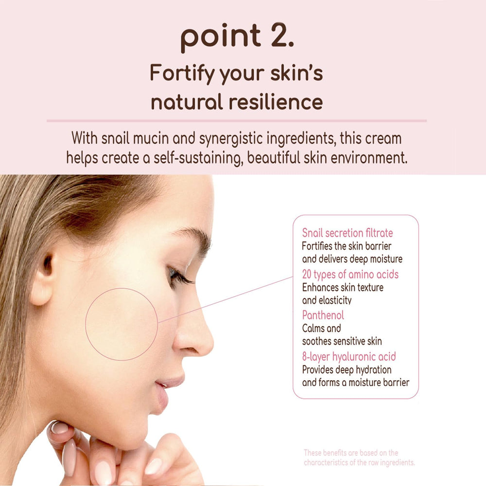 DEARBOO snail cream in display—suitable for most skin types with gentle hydration.