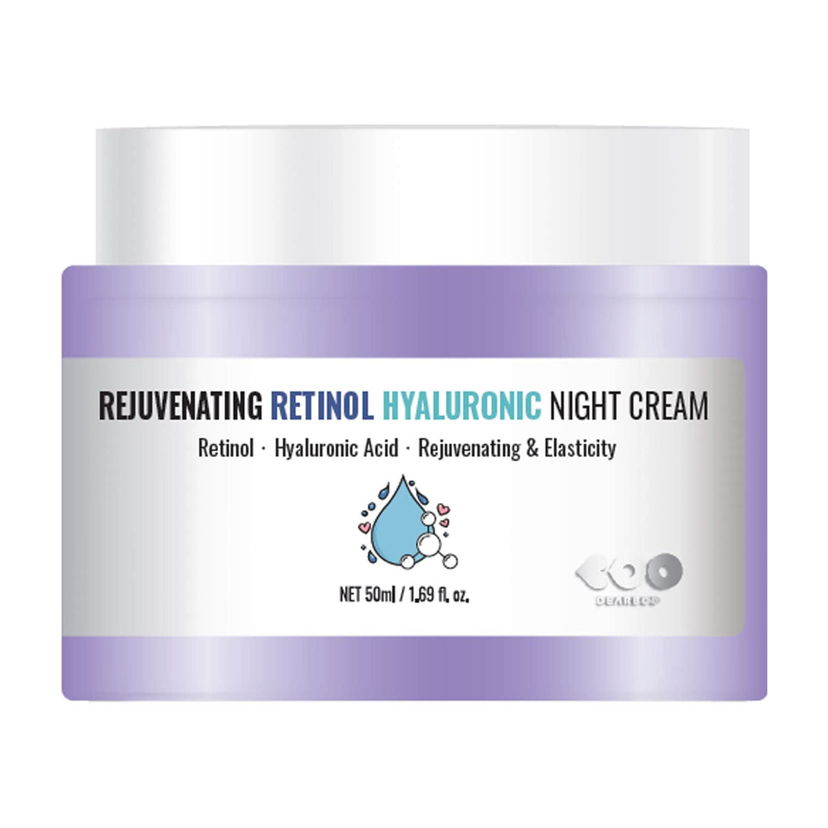 DEARBOO Rejuvenating Night Cream bottle for hydrated, smoother-looking skin.