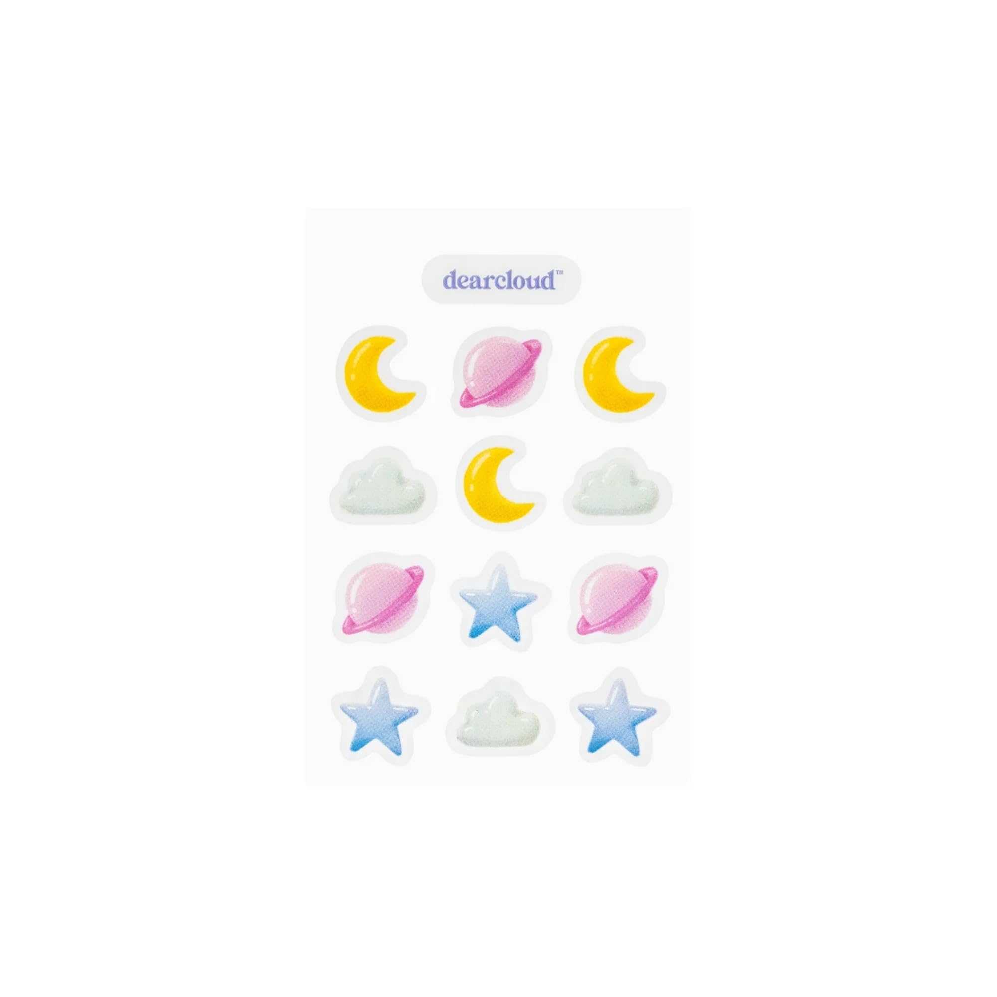 Dearcloud planet-shaped patches help maintain hydration and reduce redness during wear.