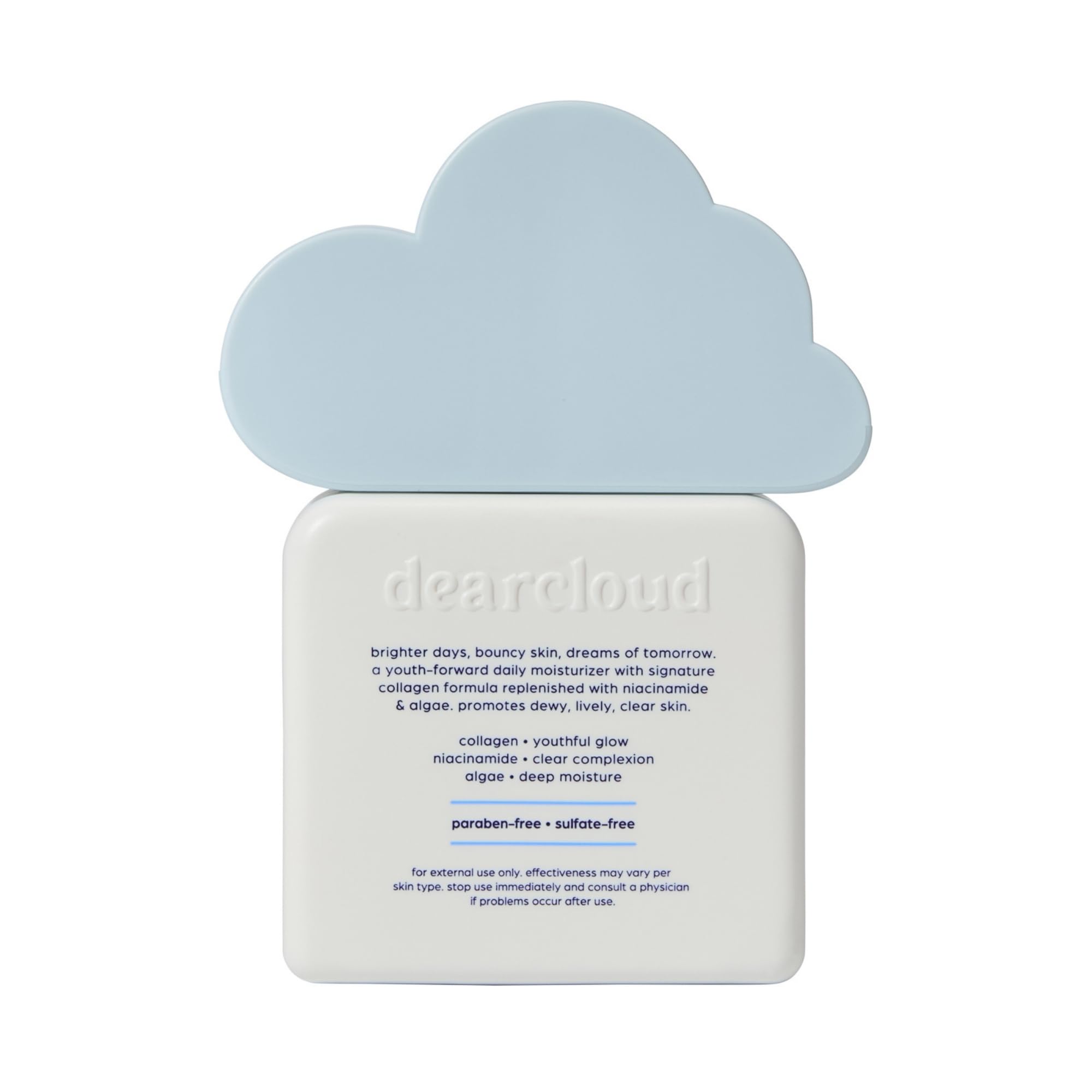 Dearcloud collagen cream swirl close-up shows rich texture and smooth application