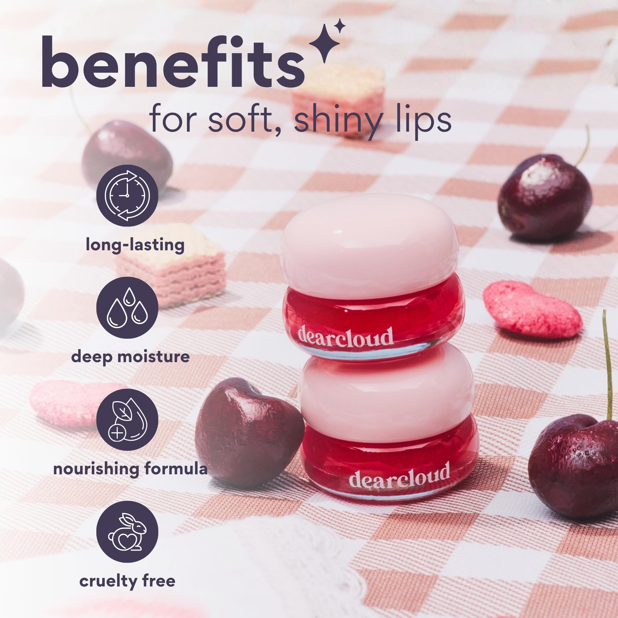 Dearcloud Dewy Lip Jam Vitamin E infusion nourishes and softens lips
