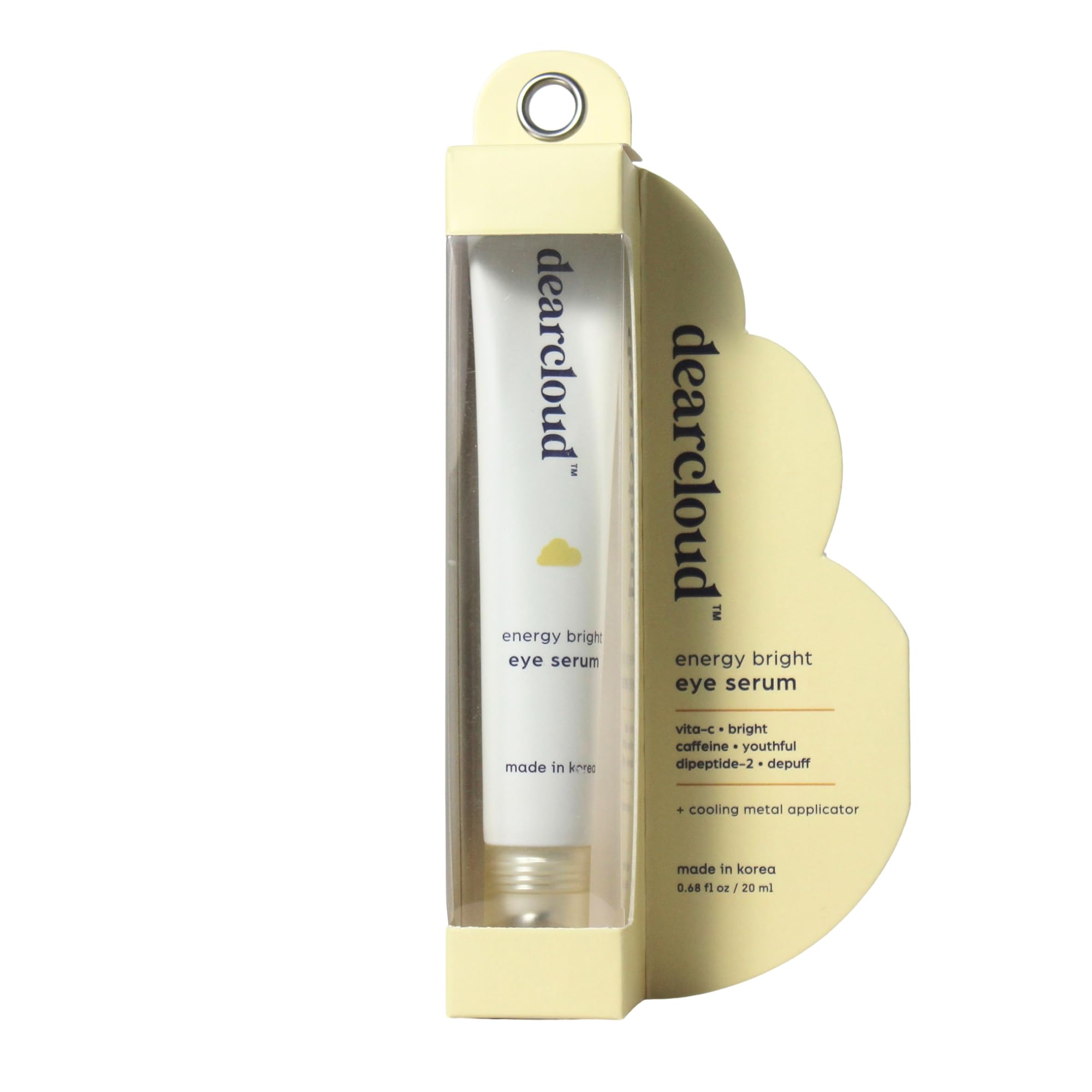 dearcloud Energy Eye Serum close-up under-eye area highlights tired look