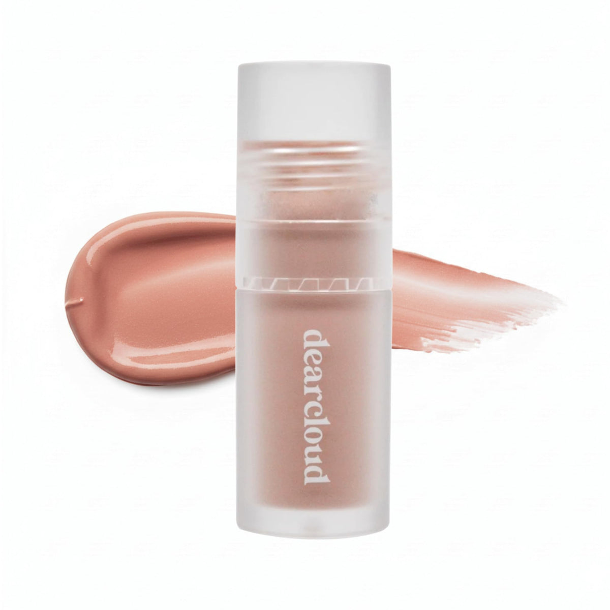 Dearcloud Gentle Crush Serum Blush bottle close-up showing dewy pink tint for a soft flush