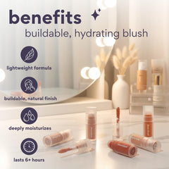 Applying Dearcloud blush with fingers for subtle to bold color.