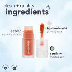 Dearcloud blush on cheek demonstrates natural peach flush and dewy glow.