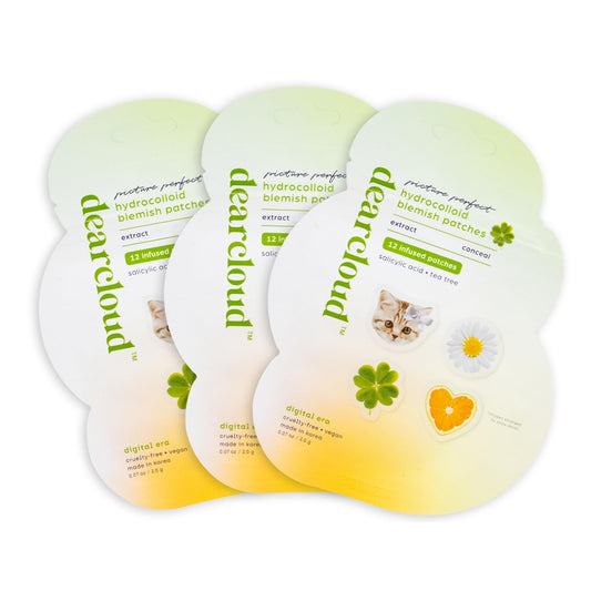 Dearcloud hydrocolloid patches packaging, 36-count, convenient blemish care set