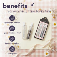 Dearcloud Miffy lip gloss on lips with radiant shine and smooth texture.