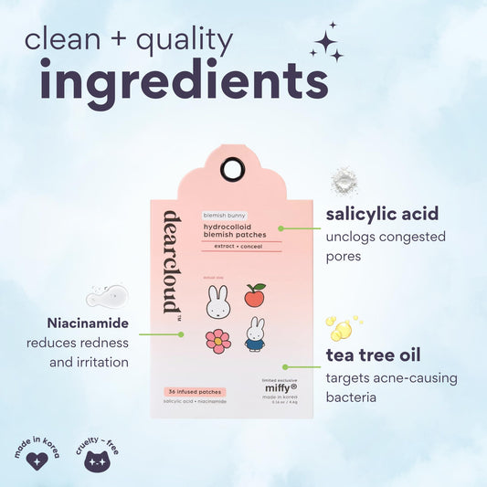 Dearcloud Miffy patches compact case shown for portable acne care