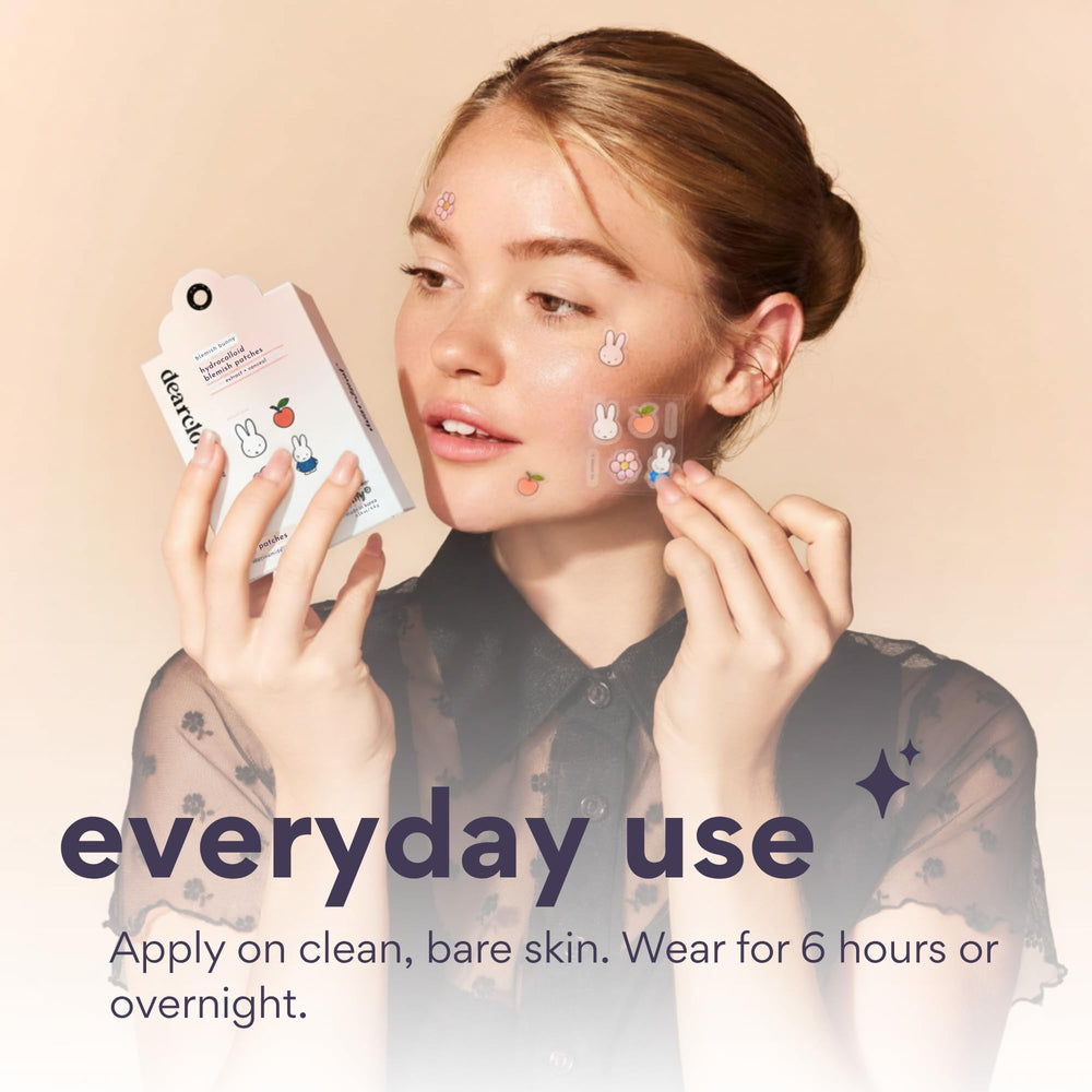 Dearcloud Miffy patches on skin close-up shows breathable coverage