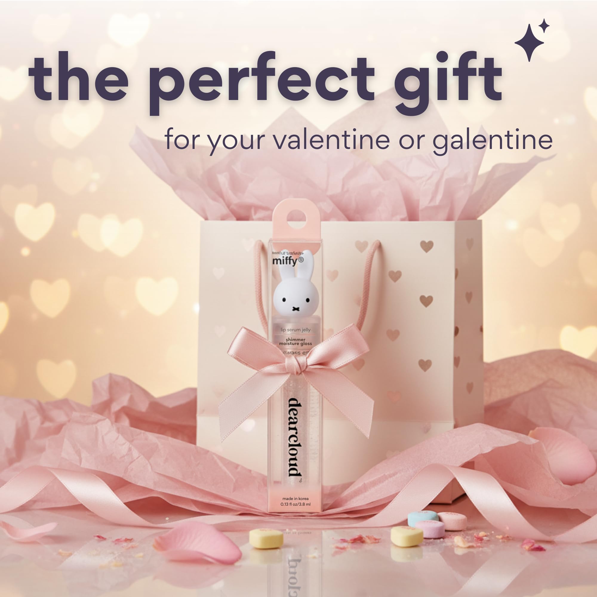 Dearcloud Miffy Lip Serum Jelly packaging from Korea signals cruelty-free vegan care.