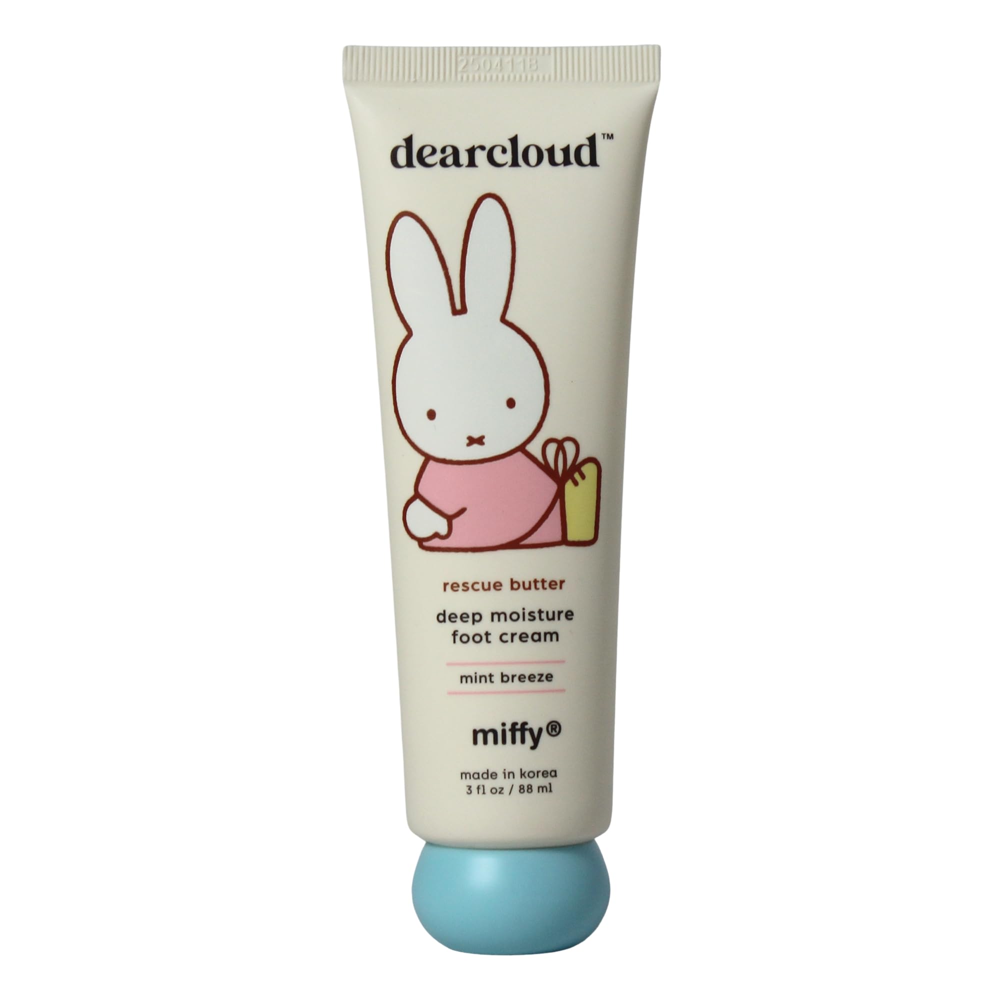 Dearcloud Miffy Rescue Butter Foot Cream packaging shown for easy travel and gifting