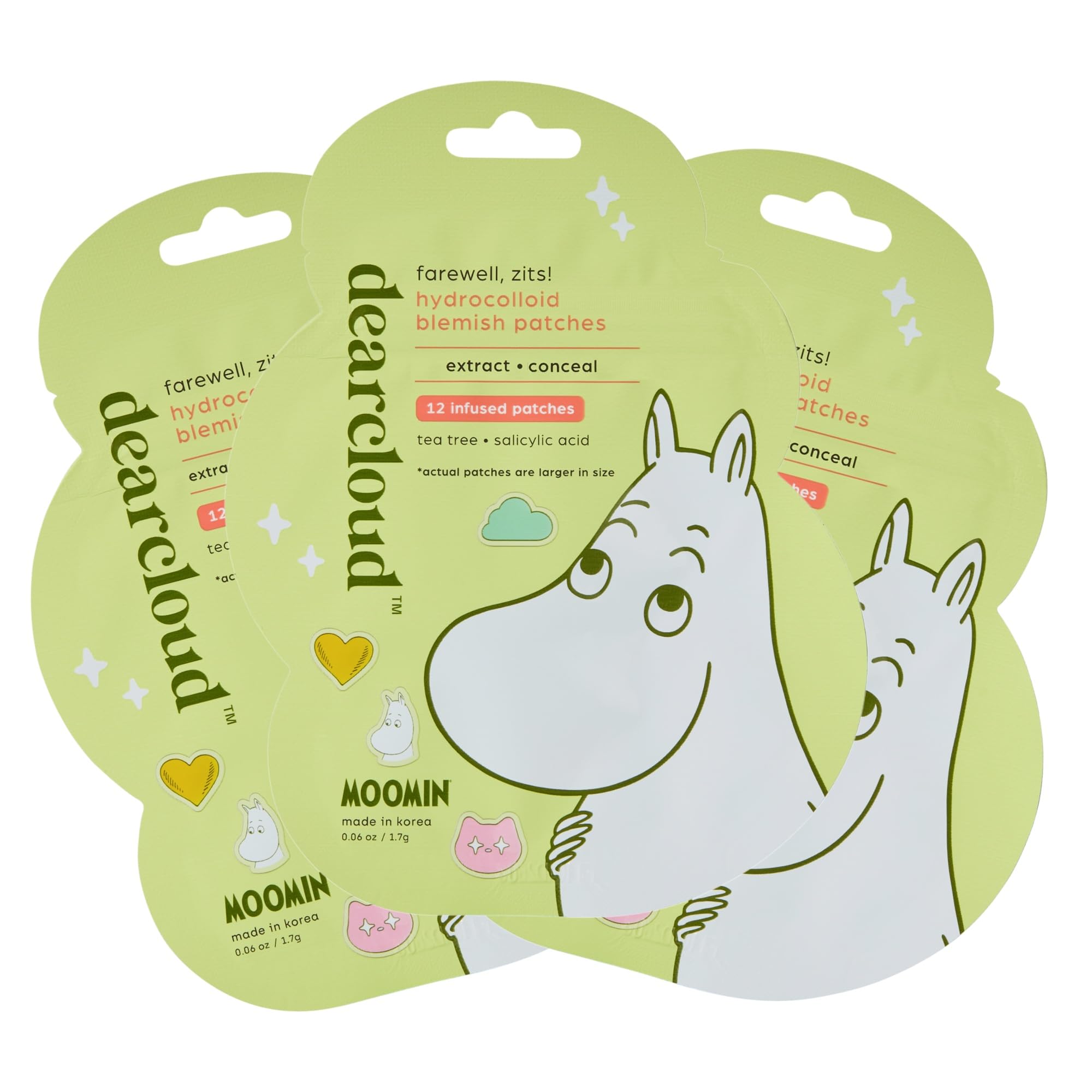 Dearcloud Moomin patches on the pack front offer a discreet blemish solution.
