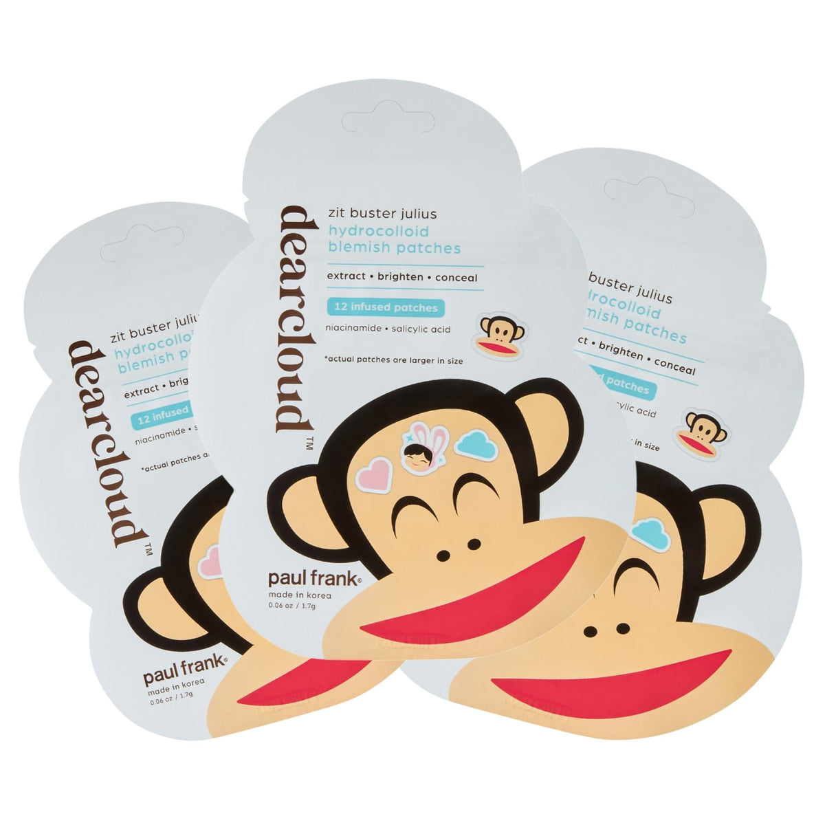 Dearcloud Paul Frank hydrocolloid patches offer discreet blemish coverage.