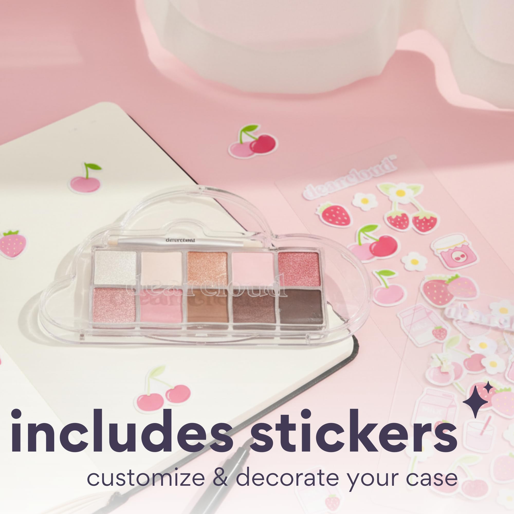 dearcloud Sky Shadow palette with sticker sheet for personalized shadow box