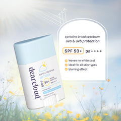 dearcloud Sunny Defense Sunscreen Stick travel-size for face, ears, and décolletage.