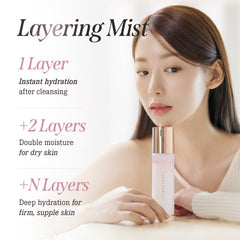 Applying Endless Skin Cream Mist before makeup for a smooth base.