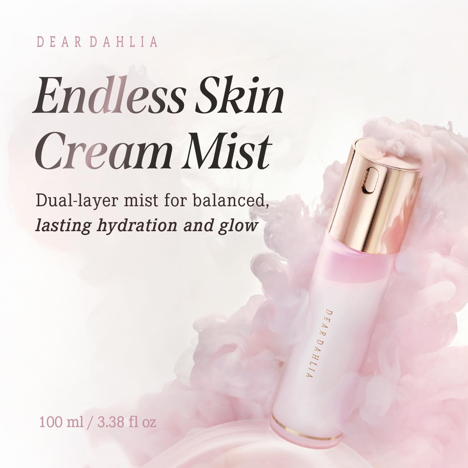Endless Skin Cream Mist dual-layer texture demonstrating light hydration and glow.
