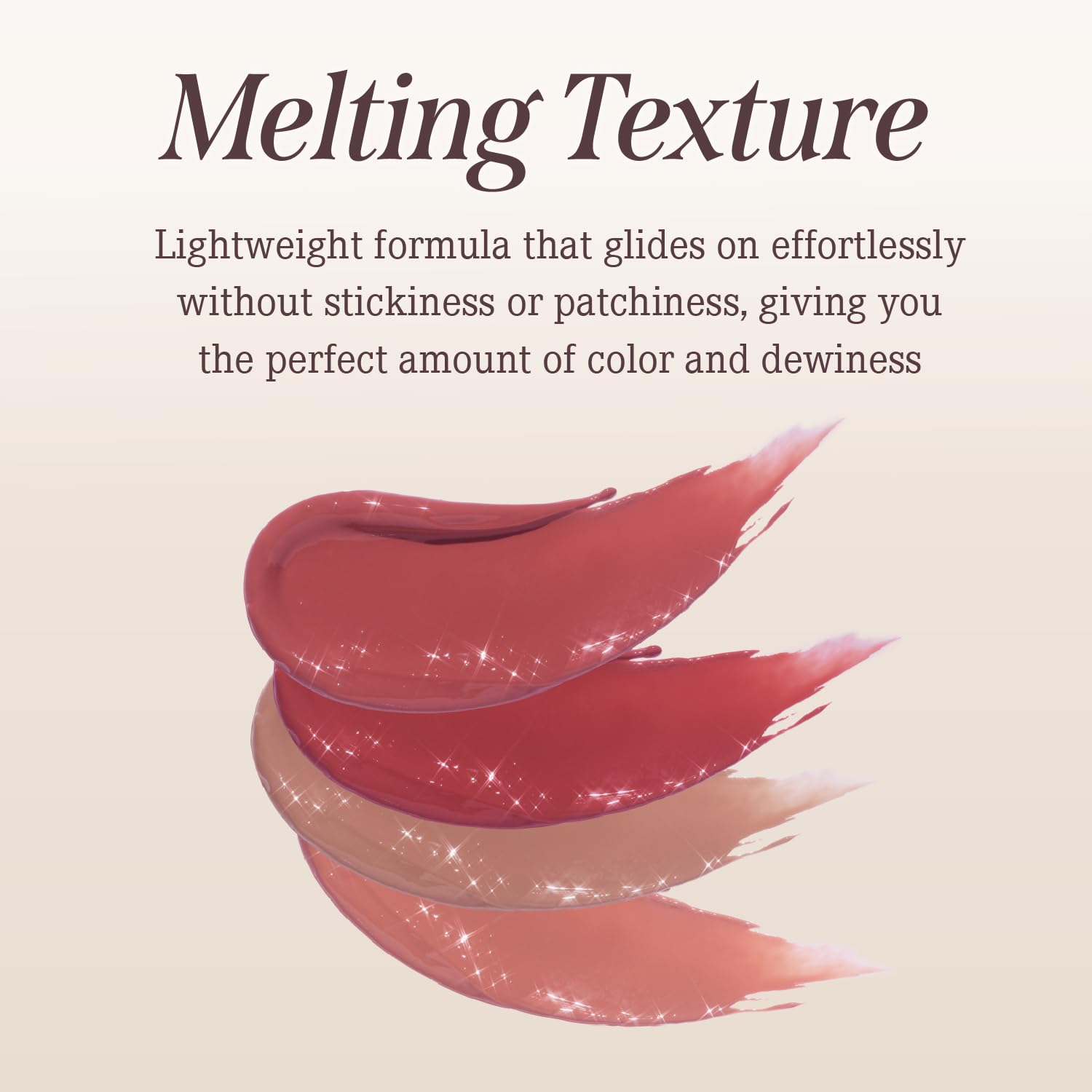 DEARDAHLIA Lip Paradise Megan pout displays lightweight shine without stickiness.