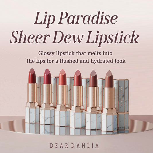 DEARDAHLIA Lip Paradise Megan swatch reveals buildable color with a smooth glide.
