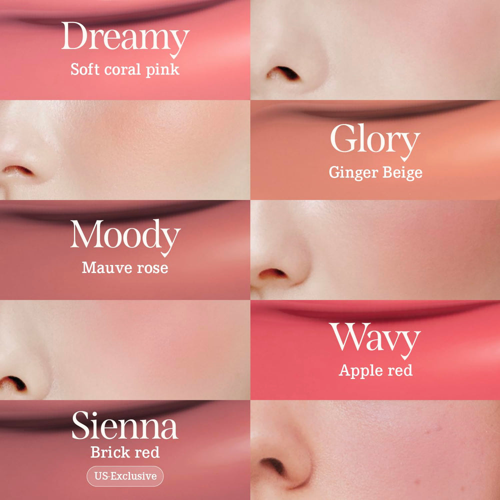 Fingertip application of DEAR DAHLIA for a dewy glow.