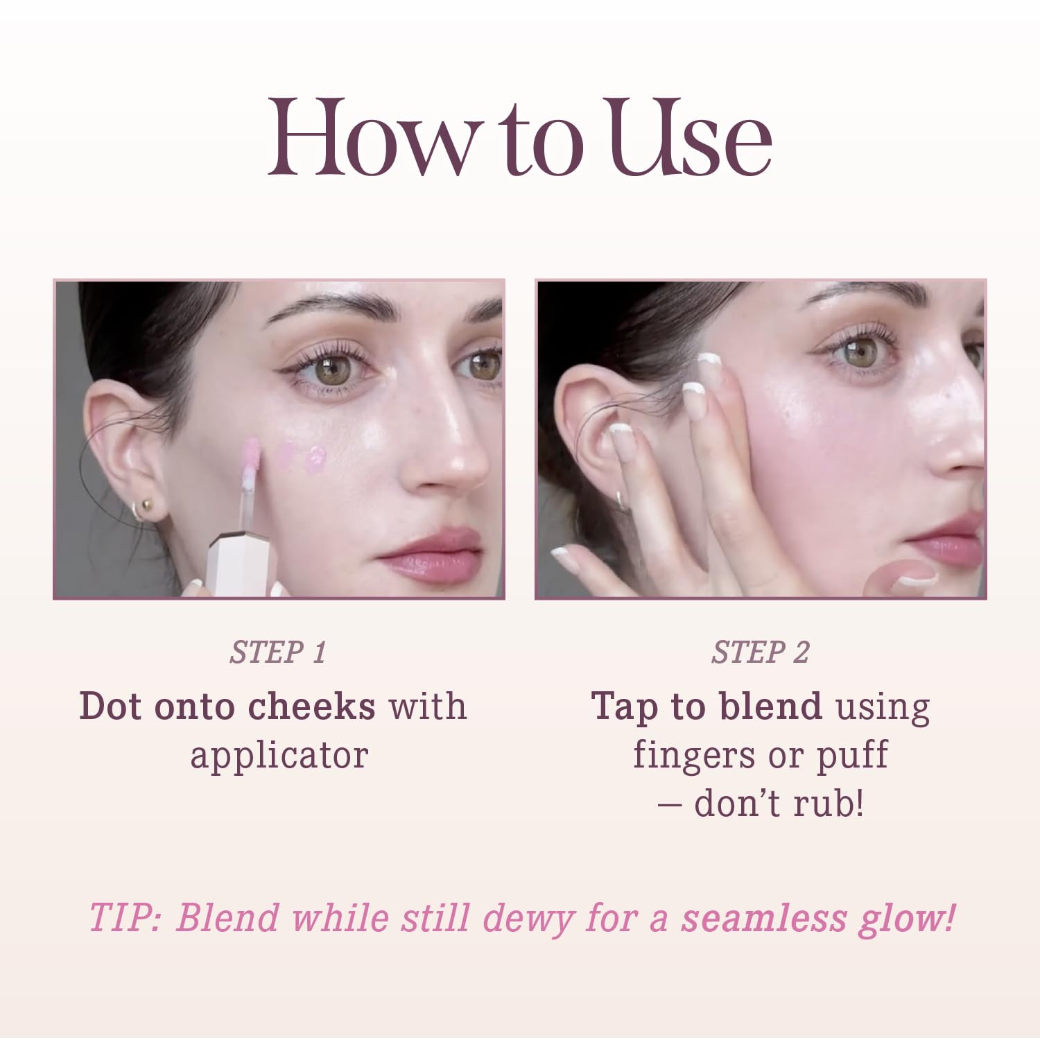 Dear Dahlia Petal Drop Blush Moody gradient ombre on cheek