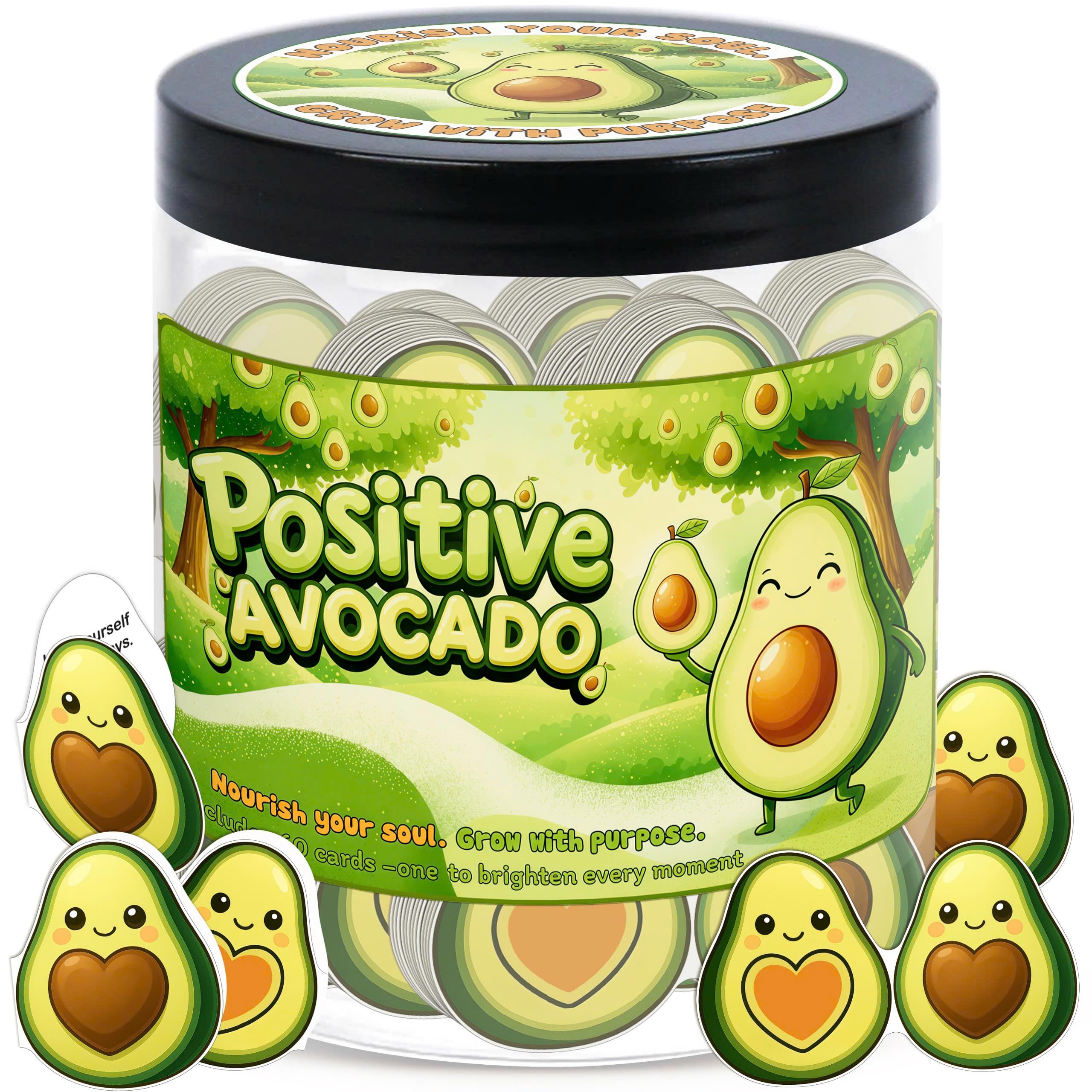 DEARMINE Positive Avocado Jar with 60 cards boosts daily motivation.