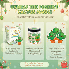 DEARMINE Positive Cactus Jar card designs close-up showing cactus illustrations.