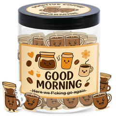 DEARMINE positive coffee jar with cards for daily encouragement