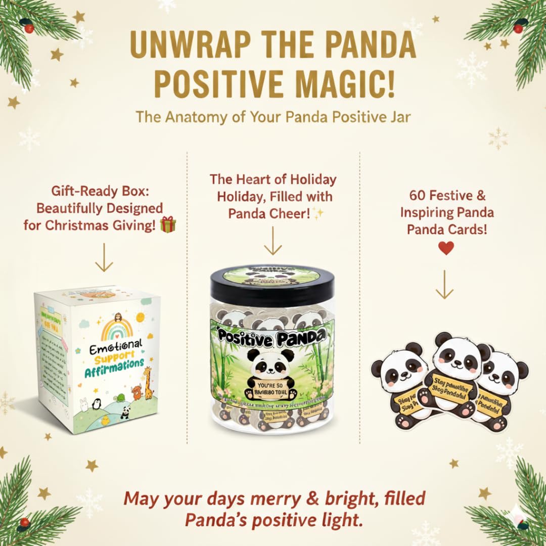 DEARMINE sturdy jar holds the panda cards securely for on-demand encouragement