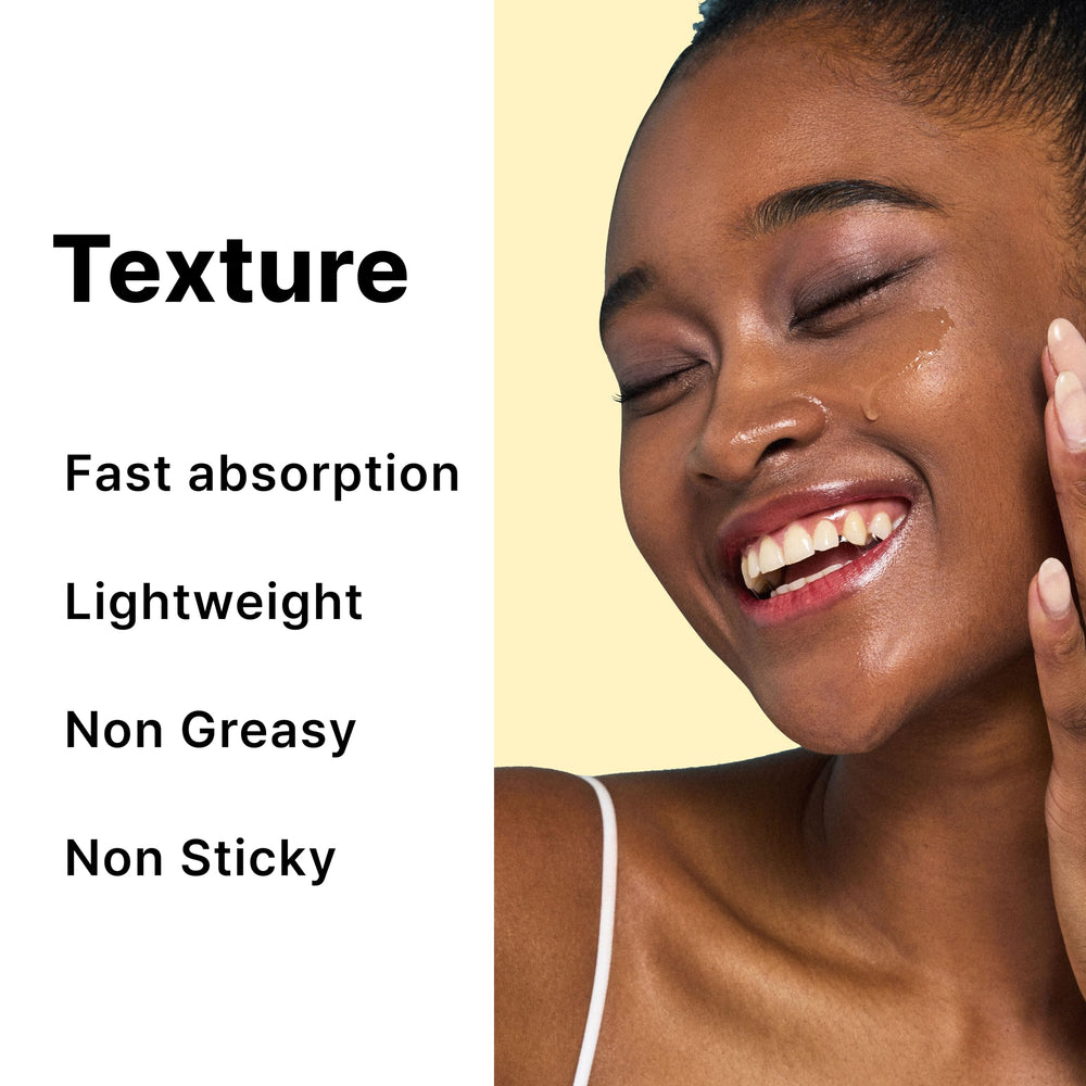 Before-and-after style imagery showing reduction in spots with DearMYDEW