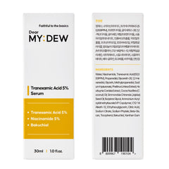 Elegant bathroom shelf displaying DearMYDEW line and glass dropper
