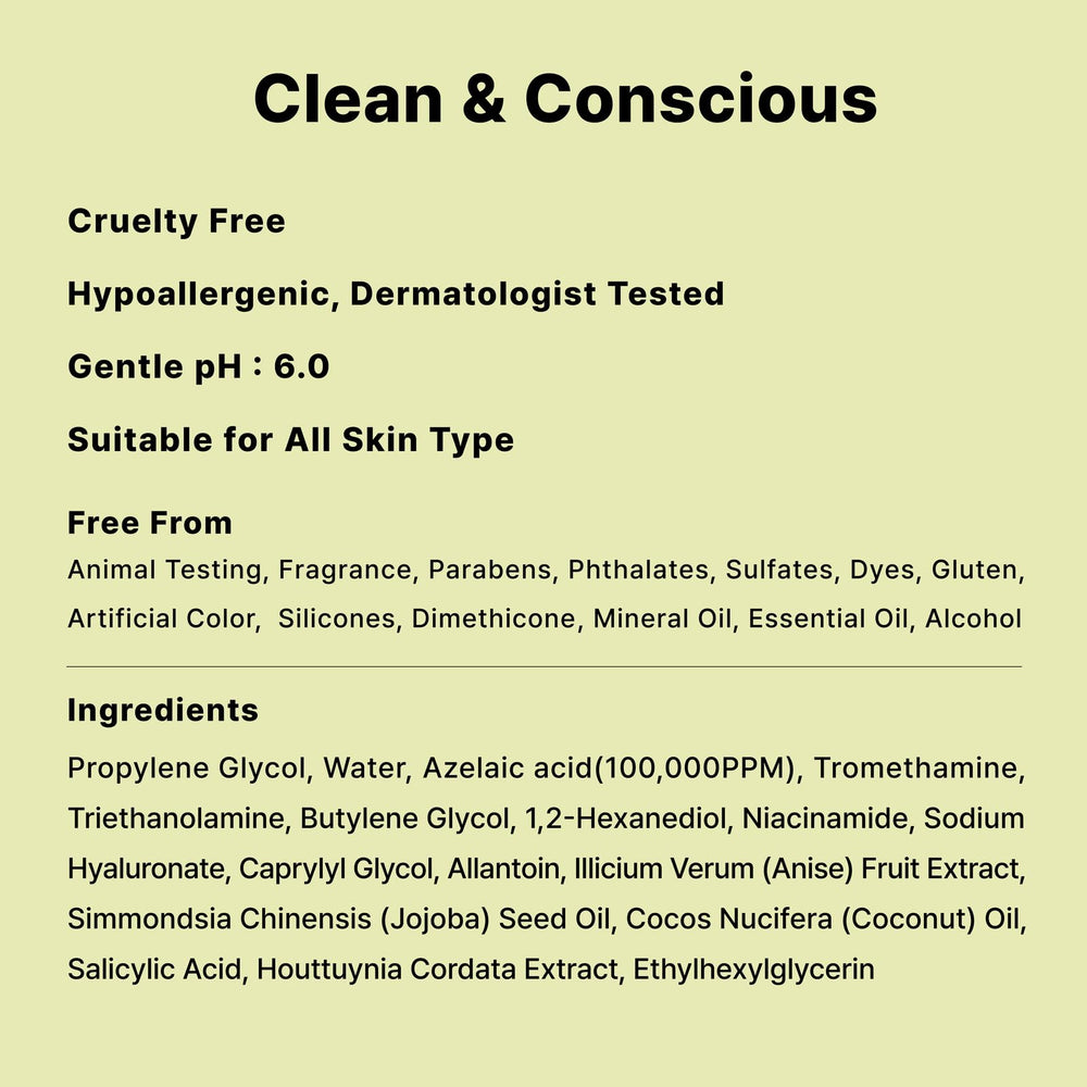 Packaging box of DearMYDEW azelaic serum for clean skincare.