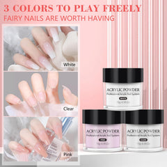 Deciniee clear acrylic powder supports transparent overlays and bead work.