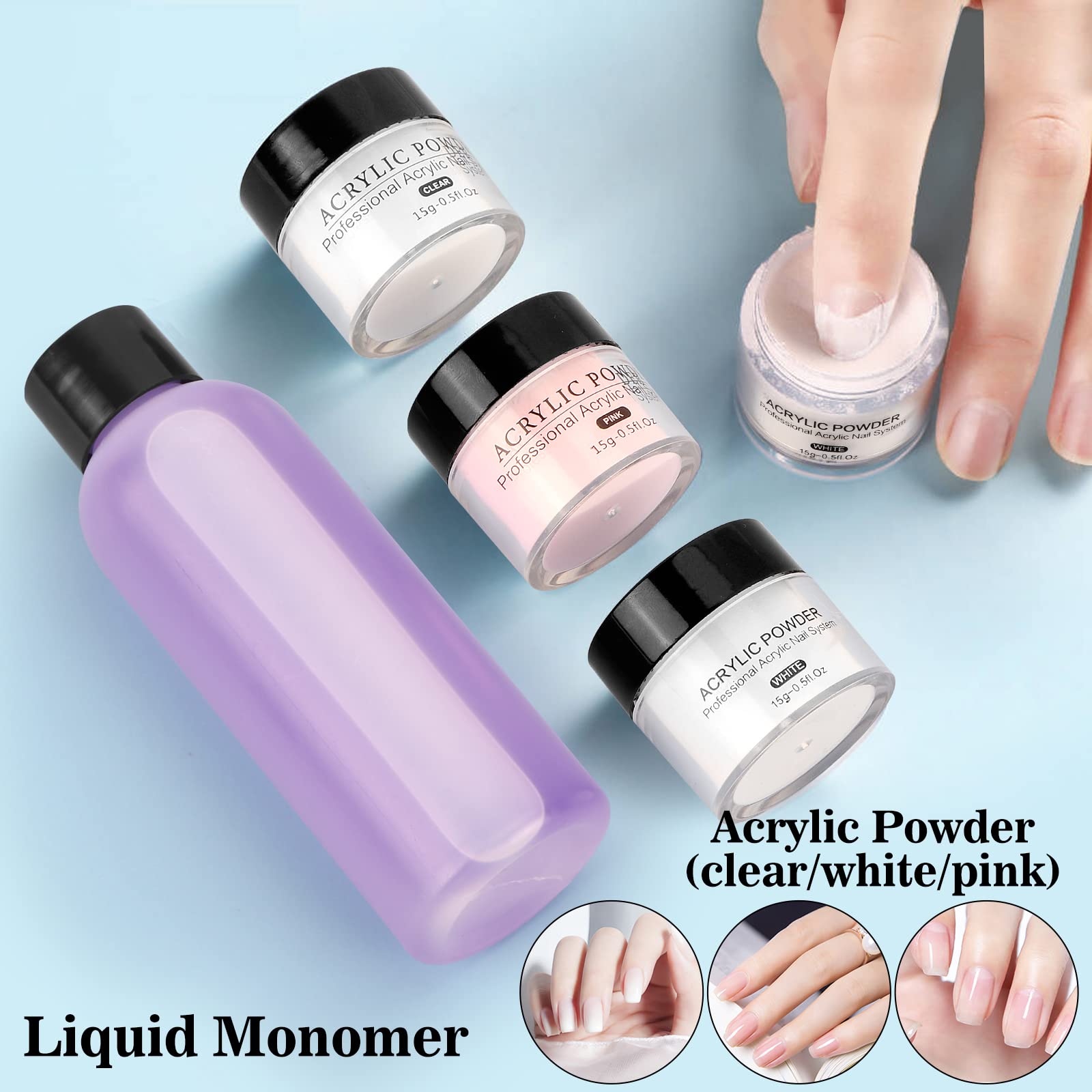 Deciniee french tips and nail glue provide clean, durable nail art options.