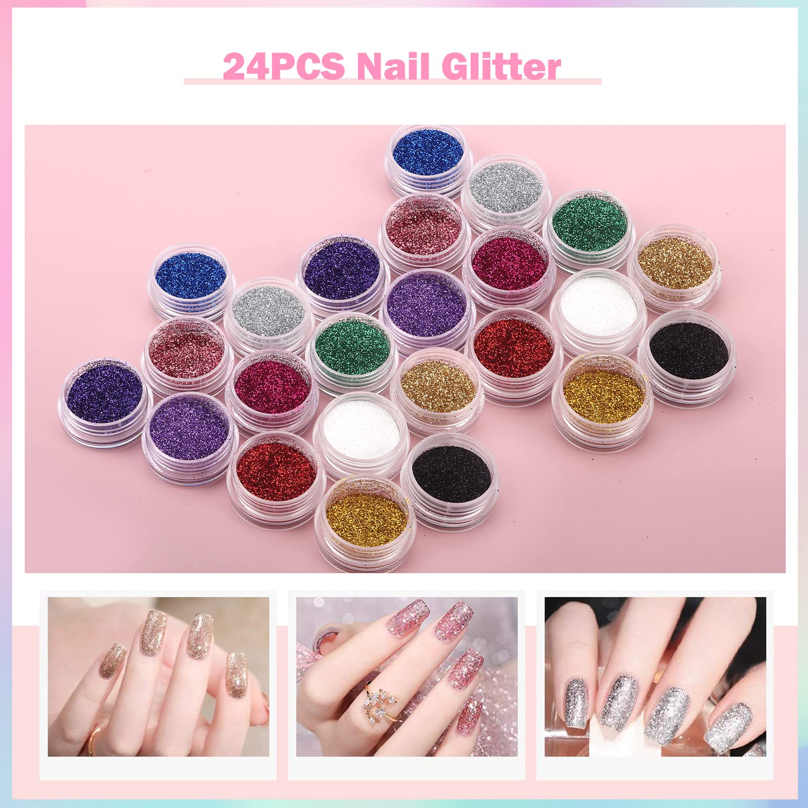 Deciniee nail glitter sequins pack offers design accents and sparkle.
