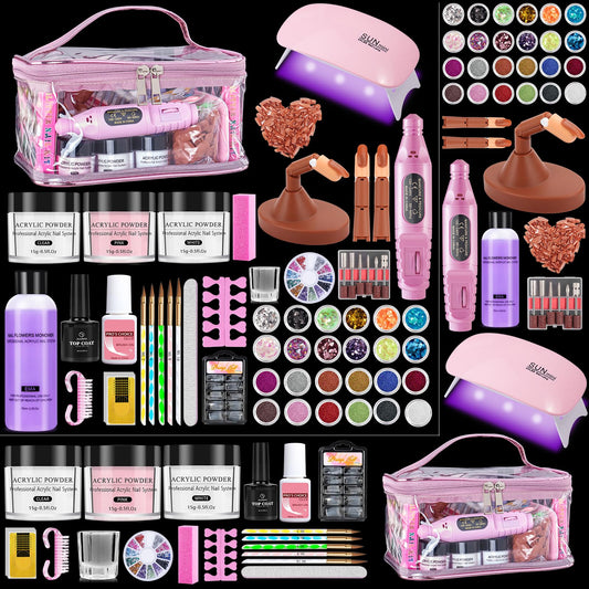 Deciniee nail kit makeup bag with glitter powder for organized nail art sessions