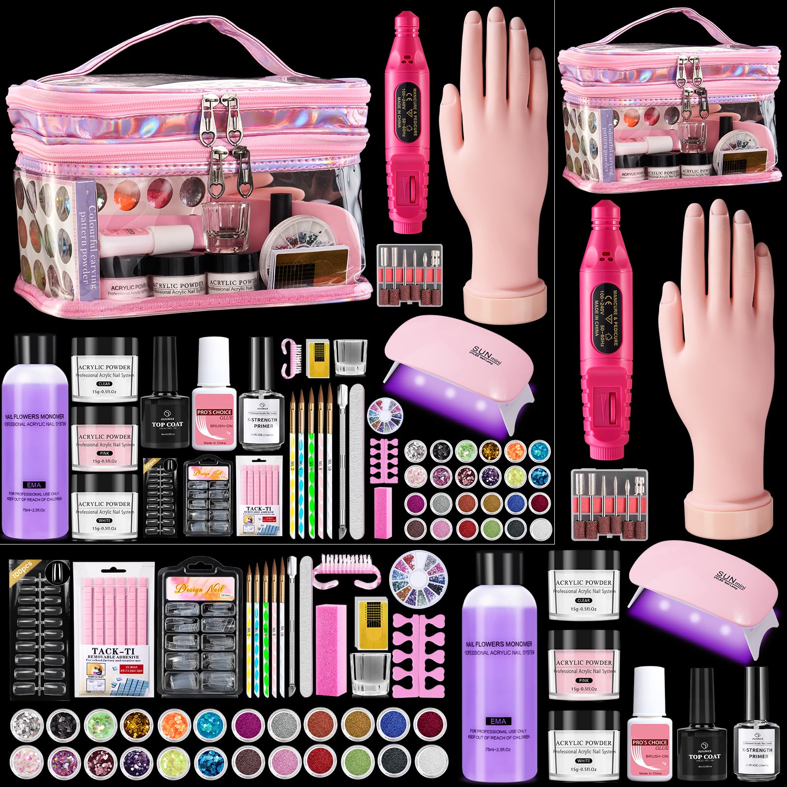 Deciniee nail kit for beginners with pink box, ideal for at-home manicures and learning.
