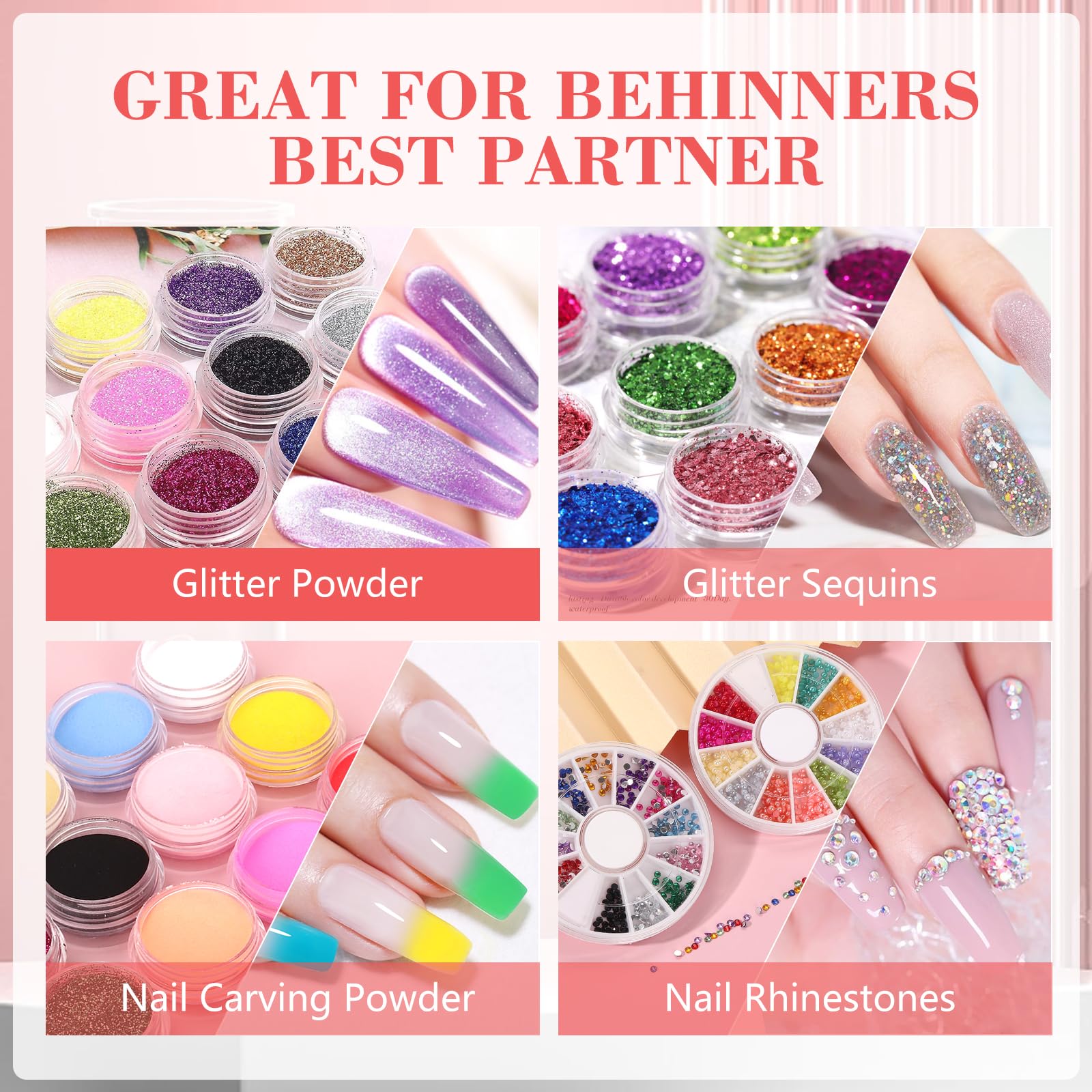 Deciniee acrylic nail kit glue and tools for easy at-home setup