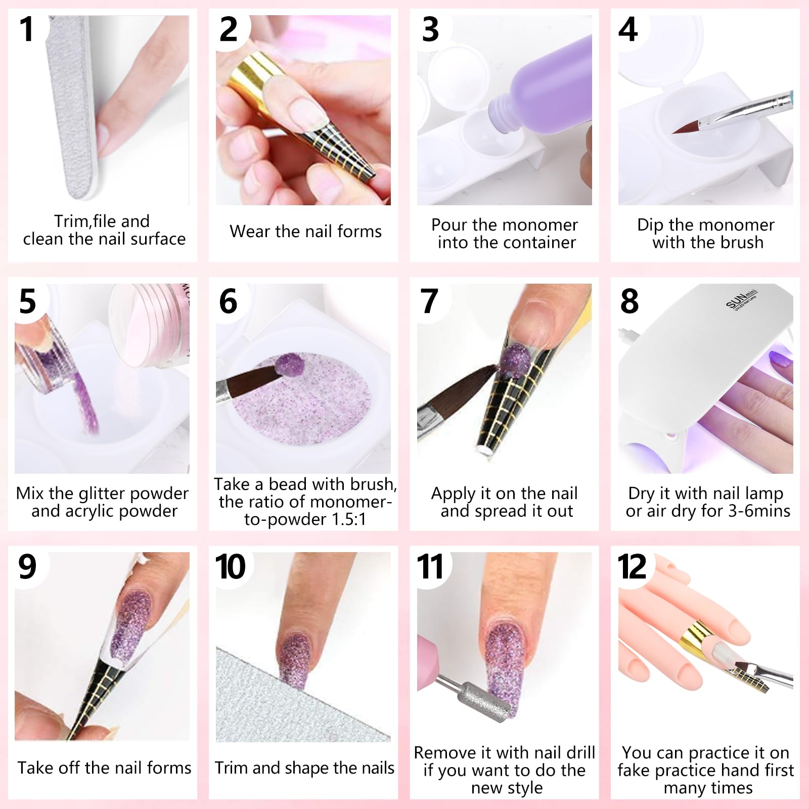 Deciniee complete kit with remover and tools for DIY nails